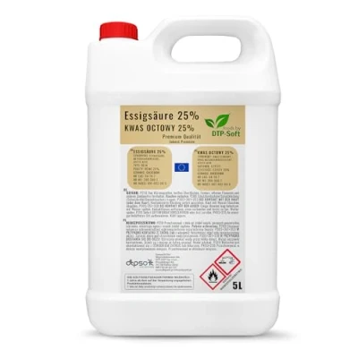 Abbildung von DTP SOFT Essigsäure 25% Premium Qualität Essigessenz (5L)