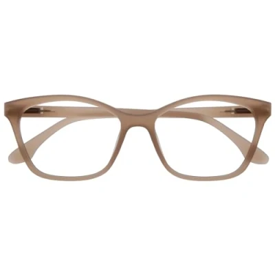 Abbildung von OPULIZE KAT Lesebrille Cat Eye Katzenaugen Fassung Matt Taupe Herren &amp; Damen Federscharniere R59 U +3.50