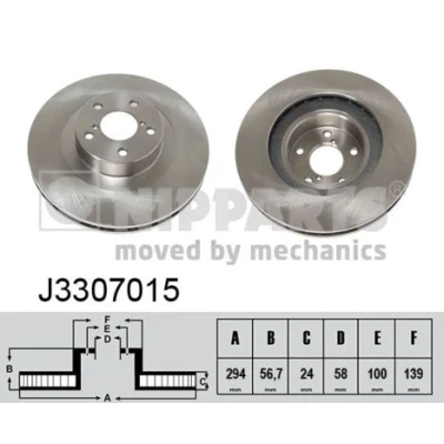 Abbildung von Bremsscheibe NIPPARTS J3307015