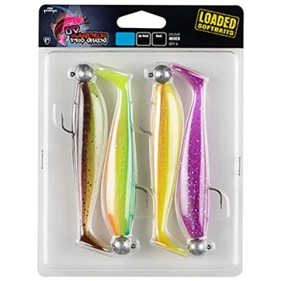 Abbildung von Fox Rage Zander Pro Shad Mixed UV Colour Pack Loaded 7,5cm + 5g (4pcs)