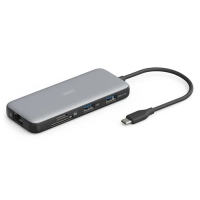 Abbildung von DIGITUS USB C Docking Station 7 Ports 1x HDMI UltraHD 4k/60Hz 2X A 3.2 Gen2 100W PD 3.0 RJ45 Dual Kartenleser Grau