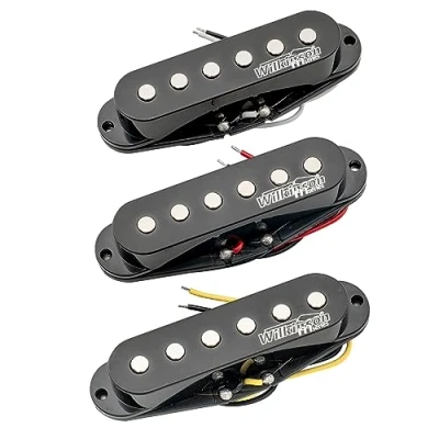 Abbildung von Wilkinson High Output Keramik Single Coil Tonabnehmer Pickups Set für Strat Style E Gitarre, Schwarz