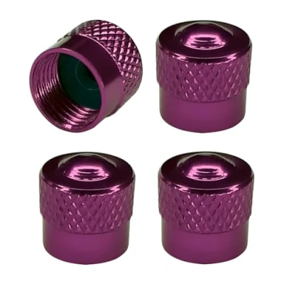 Abbildung von cyclingcolors 4X Ventilkappen Ventildeckel Auto Motorrad Fahrrad Ventilabdeckung Radventilkappen Reifenventilkappen Autoventil Kappen Aluminium, Lila