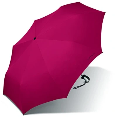 Abbildung von Esprit Taschenregenschirm schöner Schirm für Damen mit Auf Zu Automatik, einfache Handhabung in klassischem Rot