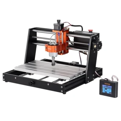 Abbildung von VEVOR CNC Fräsmaschine, 120 W, Graviermaschine, 3 Achsen GRBL Steuerung, Holzgravur Schnitzfräsmaschinen Kit, 300 x 200 72 mm Arbeitsbereich 1200 U/min für Holz, Acryl, MDF, PVC, Kunststoffschaum