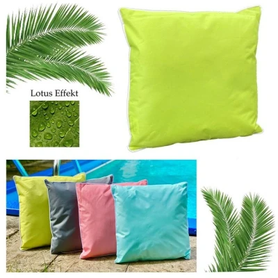 Abbildung von heimtexland ® Outdoorkissen Dekokissen Lotus Effekt Schmutz und Wasserabweisend Garten Outdoor Kissen Tropical 45x45 Lemon Typ687
