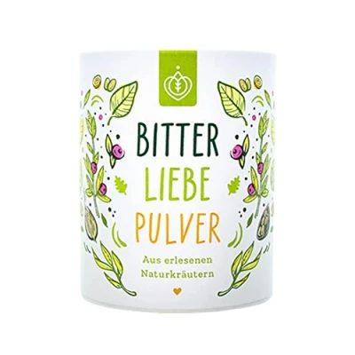 Abbildung von BitterLiebe® Bitterstoffe Pulver 100g mit Ingwer Kurkuma I Smoothie und Superfood für viele leckere Rezepte Bitterkräuter Greens Powder