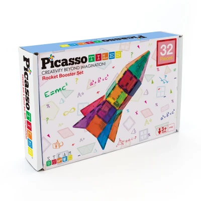 Abbildung von PicassoTiles Rocket Booster Magnetischer Bausatz 32 Teile