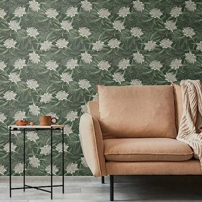Abbildung von living walls Vliestapete &quot;Drawn Into Nature florale Tapete Mustertapete Pflanzen Natur&quot;, matt, Blätter für Schlafzimmer Küche Wohnzimmer Floral Design