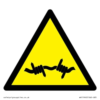 Abbildung von W033 Warnung: Stacheldraht Schild 85 x mm S85