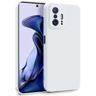 Abbildung von MyGadget Hülle für Xiaomi 11t Pro Zweilagige Handyhülle mit Kameraschutz Cover Innenfutter &amp; Silikon außen Weiß