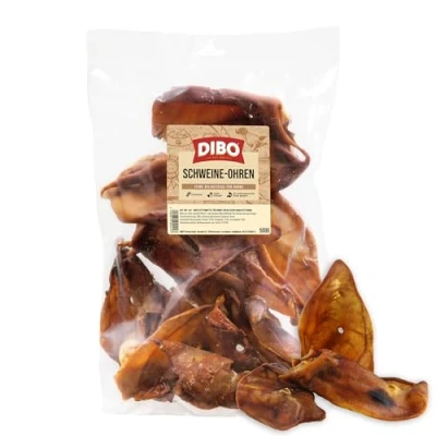 Abbildung von DIBO Schweineohren, 500g Beutel, der kleine Naturkau Snack oder Leckerli für Zwischendurch, Hundefutter, Qualitätskauartikel ohne Chemie