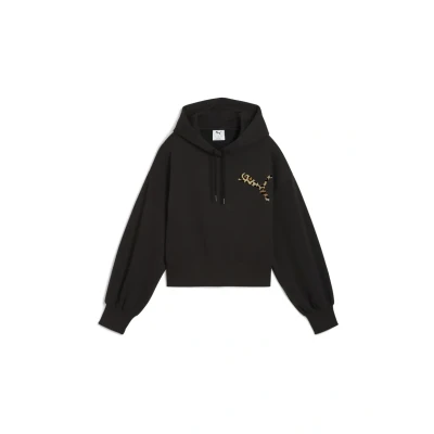 Abbildung von Puma LEO LUXE Relaxed Kapuzenpullover, Damen, Größe: XS, Black