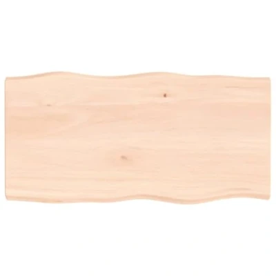 Abbildung von vidaXL Tischplatte, Holzplatte für Tisch Esstisch Couchtisch, Massivholzplatte Handgefertigt mit Baumkante, Ersatztischplatte, 100x50x(2 4) cm Massivholz Unbehandelt