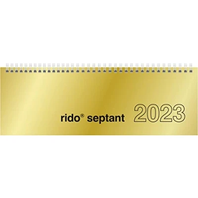 Abbildung von rido/idé Wochenkalender Modell septant 2023 Blattgröße 30,5 x 10,5 cm goldfarben