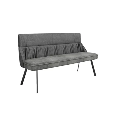 Abbildung von byLIVING Sitzbank California/Polsterbank Rücken Webstoff anthrazit/Sitz Vintage Velvet anthrazit mit Keder u. Nosagfederung/Gestell Metall schwarz/Bank Rückenlehne/B 180, H 88, T 63 cm