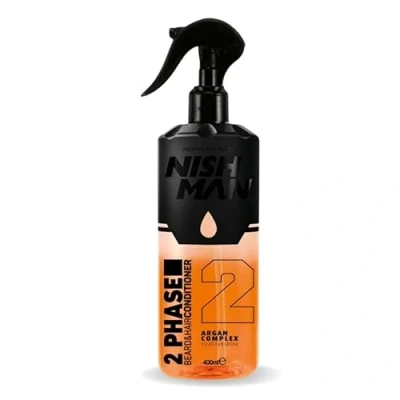 Abbildung von Nishman 2 Phase Conditioner 400ML Perfekte Hydratation und Styling für alle Haartypen Pflege, Glanz Auflösung in einem (Argan Complex)