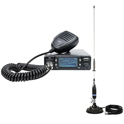Abbildung von CB PNI Escort HP 9700 USB Radio und S75 Antenne mit Magnetfuß