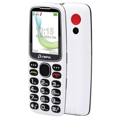 Abbildung von OLYMPIA OFFICE Star Seniorenhandy (Großtasten Handy, Mobiltelefon, Bluetooth, Dual SIM, weiß)