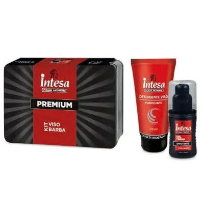 Abbildung von Intesa Pour Homme Premium Geschenkset Herren Kit Gesicht Bart Gel Gesichtsreiniger Feuchtigkeitscreme