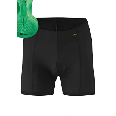Abbildung von Gonso Sitivo U W, Damen Fahrradunterhose, Passt unter alle Rad Shorts, Tights mit Green Sitzpolster Poron Elementen, Enganliegende Passform, Schwarz/Grün, Gr. 52