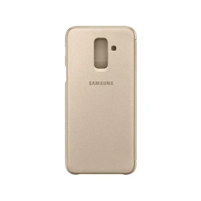 Abbildung von Samsung Galaxy A6 Plus (2018) Hülle Kunstleder Klapphülle Handyhülle Gold