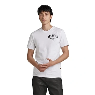 Abbildung von G Star Skeleton DOG Chest Graphic Tshirt print, Herren, Größe: Large, White