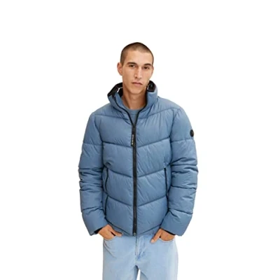Abbildung von TOM TAILOR Herren Puffer Jacke mit Stehkragen 1032482, 10877 China Blue, XL