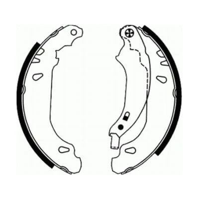 Abbildung von ABE C0R016ABE Bremsbacken Hinterachse 180 42 BOSCH RENAULT: CLIO 2, 2 Kasten, Logan 1, DACIA: I MCV, Limousine