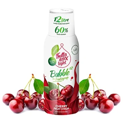 Abbildung von Light Kirsche Fitness Sirup von FruttaMax Getränkesirup Zuckerfrei mit Stevia 60% Fruchtanteil 500ml