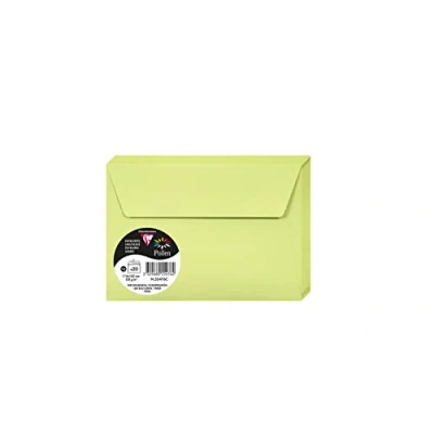 Abbildung von Clairefontaine 55476C Packung mit 20 Umschläge Pollen, Format C6, 114 x 162mm, 120g, ideal für Einladungen und Korrespondenz, Knospengrün, 1 Pack