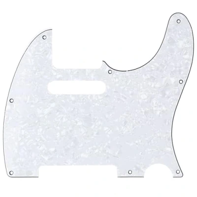 Abbildung von Musiclily Pro 8 Löcher Tele Pickguard Gitarren Schlagbrett für MIJ Made Fender Japan Telecaster,4 lagig White Pearl
