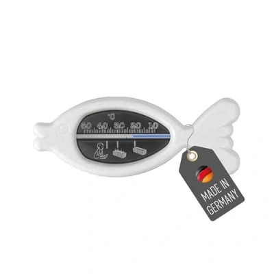 Abbildung von Lantelme Badethermometer Baby, Kinder Fisch Farbe Weiss Temperaturanzeige mit Richtangaben Analog Bade Thermometer für Wassertemperaturanzeige in Badewanne, Badewasser (Fisch Weiß Schwarz)