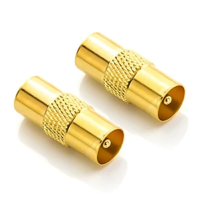 Abbildung von deleyCON 2 TV Antennen Adapter Kupplung Verbinder Koax Stecker zu Kabel