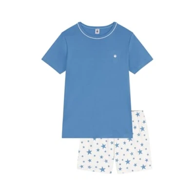 Abbildung von Petit Bateau Jungen A0D9B Pyjacourt, Blau/Weiß, 16 Jahre