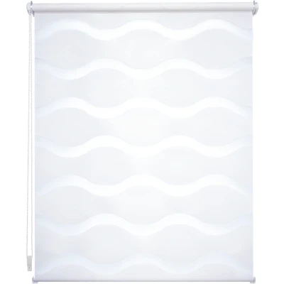 Abbildung von Liedeco Doppelrollo &quot;Wave&quot;, Lichtschutz, ohne Bohren, freihängend, Klemmfix DUO Rollo, &quot;Wave&quot;