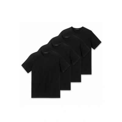 Abbildung von Schiesser American 4ER PACK Unterhemd/shirt, Herren, Größe: Large, Schwarz