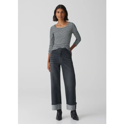 Abbildung von Opus Somira Stripe Langarmshirt, Damen, Größe: 40, Black