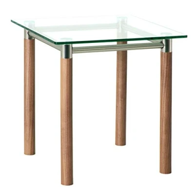 Abbildung von HAKU Möbel Beistelltisch Noce, satiniert, Metall, Sicherheitsglas Maße: B 42 cm x H 43 T cm, Style: Contemporary