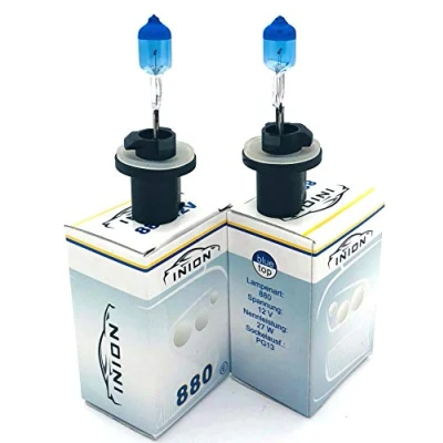 Abbildung von INION 2xStück H27W/1 27W 880 PG13 12V Xenon Optik Lights Halogen Auto Lampen für Abblendlicht Fernlicht Zusatzscheinwerfer und Nebelscheinwerfer