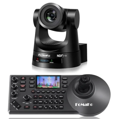 Abbildung von FoMaKo NDI PTZ Kamera Set 20x Zoom 1080P@60 KI Tracking mit SDI HDMI IP PoE, Live Streaming Kit (1x KN20A &amp; 1x KC608 Pro Controller) BN201 (Neues NDI6 HX3)