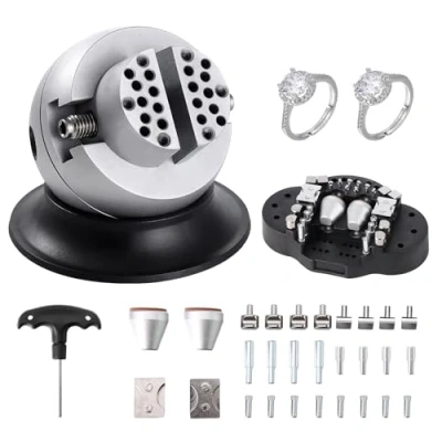 Abbildung von VEVOR Schmuck Kugelschraubstock Gravierwerkzeug 78 mm Kugeldurchmesser, Jewellery Ball Vice Engraving 54 Max. Öffnung Professionelles Werkzeug Verchromung