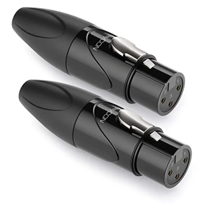Abbildung von deleyCON 2 Stück XLR Audio Adapter Konfektionierbar Buchse auf Roh Anschluss für Kabel und Geräte Lautsprecher Mikrofon Mischpult Musikinstrument Tonstudio