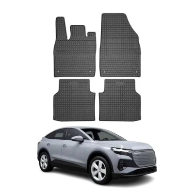 Abbildung von OMAC Gummi Fußmatten kompatibel mit Audi Q4 e Tron 2021 2024 Automatten TPE Schwarz 4X