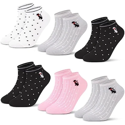Abbildung von L&amp;K II Damen Kurz Sportsocken Sneaker Socken Neonfarben Füßlinge 12 Paar Sommer für Frauen 2034 35 38