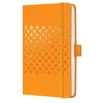 Abbildung von SIGEL JN210 Notizbuch Jolie, liniert, ca. A6, orange, Hardcover, 174 Seiten, Gummiband, Stiftschlaufe, Einstecktasche, Tagebuch, vegan, aus nachhaltigem Papier