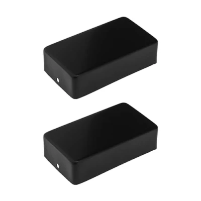Abbildung von YINETTECH 2 Stück Gitarren Tonabnehmer Abdeckungen Lochlose E Kappe 70x40x18mm Messing Abdeckung Geschlossene Humbucker Schwarz