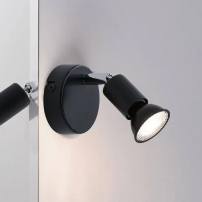 Abbildung von Paulmann 66750 Spotlight Carolina 1 flammig IP44 max. 1x10 Watt dimmbar Deckenstrahler Anthrazit, Chrom Metall Deckenspot GU10 ohne Leuchtmittel