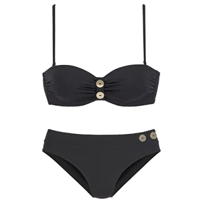Abbildung von Vivance Bügel Bandeau Bikini, mit edlen Zierknöpfen
