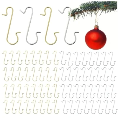 Abbildung von Weihnachtswunder® Christbaumschmuck 300x Haken Weihnachtsbaum Baumhaken Gold Silber Kugelaufhänger S Form (200 tlg), rostfrei